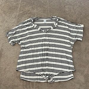 White and Black Maternity Top